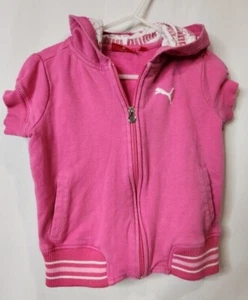 6X Puma Girls Pink Pullover Sweatshirt Logo Crew Neck Short Sleeve Hoodie Zip Up - Picture 1 of 8