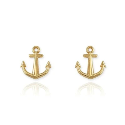 Aretes de anclaje náutico de oro amarillo de 14K Foto 1 de 3