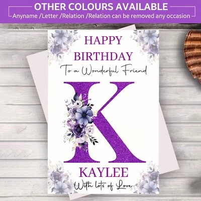 Personalised Birthday Card Female Mum Daughter Sister Friend Nan Gift For Her - Image 1 of 4