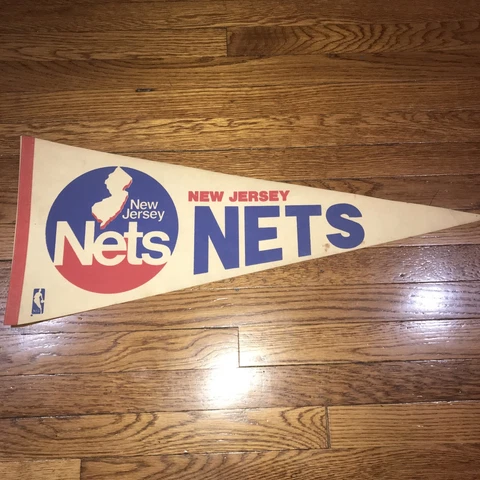 New Jersey NETS Basketball NBA Pennant Flag Vintage See Pics Cover