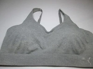 Puma Sport Bra Size XL Gray Wireless Lined Adjustable Straps Pullover Logo - Picture 1 of 6