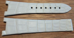 New genuine Omega white leather strap 98000190, 20 x 14 mm, 80 x 85mm - Picture 1 of 3