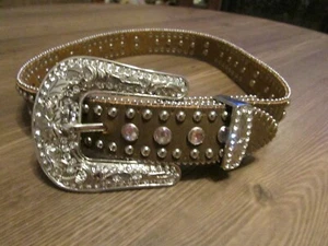 Girl's Brown Rhinestone Western Belt - Picture 1 of 3