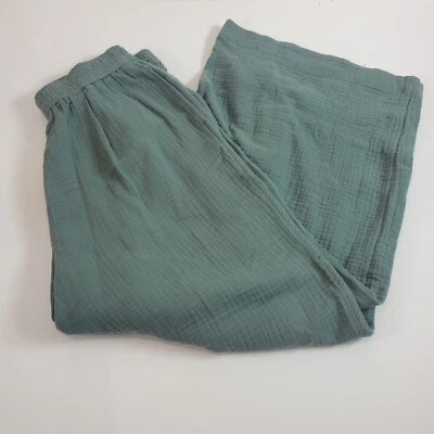 madewell women's pants  The Untailored Wide-Leg Crop Pant green medium tags flaw - Image 1 of 4