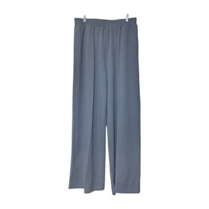 Eloquii Womens Gray Elastic Waist Hi-Rise Stretch Wide Leg Pants Sz 16 LONG New - Picture 1 of 7