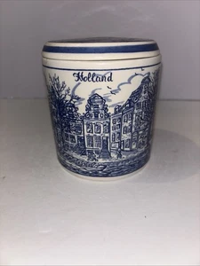 VTG NKI Netherlands Ceramics Industy Stroopwafelpot/Cookie Jar 4.5” Hand Painted - Picture 1 of 6