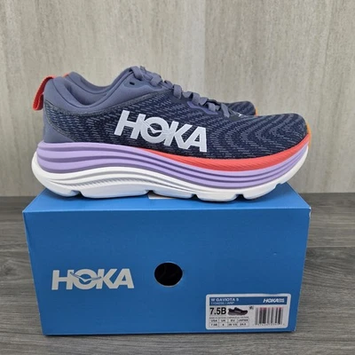 Zapatos para correr Hoka Gaviota 5 talla 7,5 azul carbón púrpura pomelo para mujer Foto 1 de 4