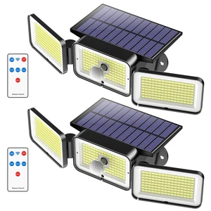Solar Outdoor Lights,368 LED Motion Sensor Outdoor Lights,3 Adjustable Heads Sec - Picture 1 of 12