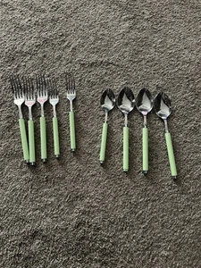 vintage mepra fantasia Silverware Green 9 Pieces - Picture 1 of 3