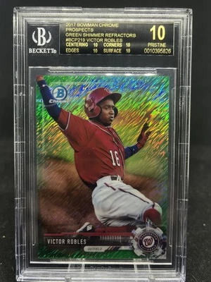 2017 Bowman Victor Robles Chrome Prospects Green Shimmer 23/99 BGS 10 Pristine  - Image 1 of 3