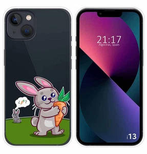 Funda Silicona Transparente compatible con iPhone 13 (6.1) diseño Conejo Dibujos - Imagen 1 de 1