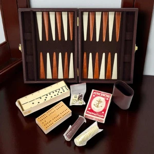 Vintage B.B. Naft Trading S.A. Juego Multijuego Nuevo de Lote Antiguo Backgammon Dominoes Tarjetas - Imagen 1 de 12