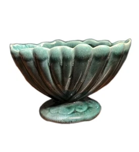 Vintage ROYAL HAEGER Keramik grün türkis Tropfglasur Übertopf Schale MCM - Bild 1 von 16