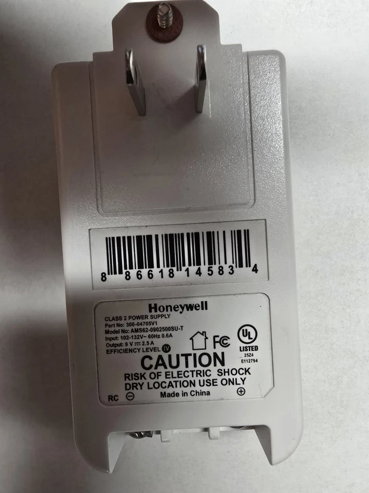 Honeywell Lynx Transformer for Touch L51/ L5200 L5210 L7000 9V DC 2.5 A - Image 1 of 1