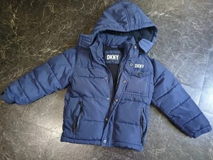 Dkny Kids Winter Jacket Boys Size Small 5/6 Blue Puffer Jacket - Picture 1 of 6