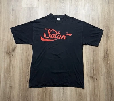 Camiseta Parodia Sonrisa Arcaica Enjoy Satan Años 90 De Colección Para Hombre XL Oscura Rara Negra Foto 1 de 4