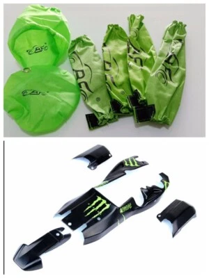 Green theme body cover shell + dust cover 6pcs set for HPI KM Rovan baja 5b 1/5 - Image 1 of 2