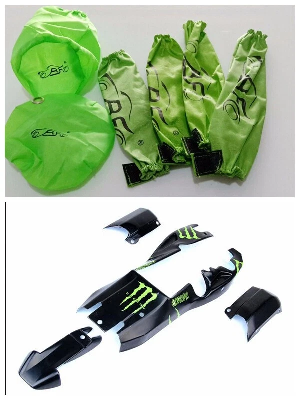 Green theme body cover shell + dust cover 6pcs set for HPI KM Rovan baja 5b 1/5 - Image 1 of 2