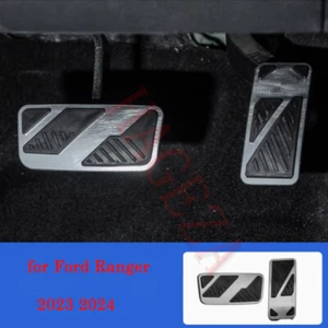 Non-Slip Automatic Gas Brake Foot Pedal Pad Cover For Ford Ranger 2023-24 silver - Picture 1 of 9