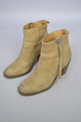 Botas Acne Studios Pistola Beige Tostado Cremallera Lateral Tacón al Tobillo Talla 37/US7 Diseñador Foto 1 de 4