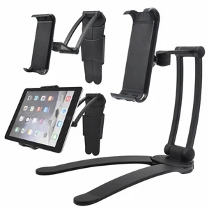 2-in-1 360° Rotation Metal Kitchen Wall Desk Stand Mount Holder for iPad Tablet