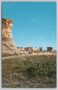 Monument Rocks Oakley Kansas Smoky Hill River Valley Vintage Chrome Postcard - Picture 1 of 2