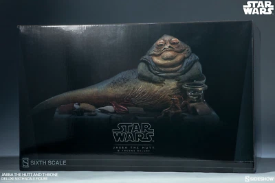 Jabba the Hutt & Deluxe Throne Guerra de las Galaxias Sideshow Coleccionables Sin usar, en caja NUEVO Foto 1 de 4