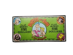 Vintage Popeye & Son Spielgeld $ 5 Bill Bluto, Olivenoyl, Wimpy und Jeep  - Bild 1 von 2