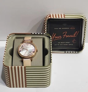 Fossil BQ3604 Tillie Three-Hand Blush Leather Watch - Picture 1 of 12