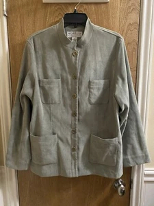 Vintage Norton Studio Women’s Button Jacket Sz 16 Mint Green Pockets Mock Neck - Picture 1 of 17