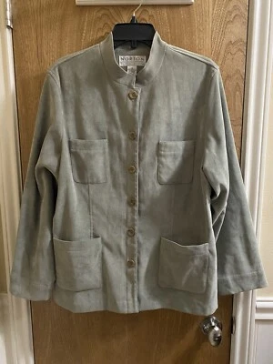 Vintage Norton Studio Women’s Button Jacket Sz 16 Mint Green Pockets Mock Neck - Image 1 of 4