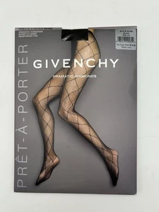 Givenchy Pret-A-Porter Hosiery Black Diamonds Sheer Reinforced Toe Waist Sz C/D - Picture 1 of 5