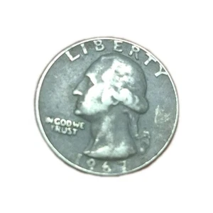 1967 quarter ..Silver with Black background No Mint Stamp - Picture 1 of 6
