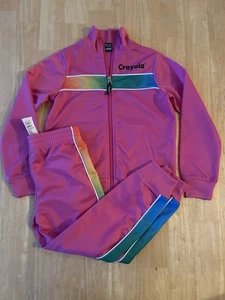 Crayola pink crayon outfit Tricot Jacket and Pants 2-Piece Tracksuit girls 6 - Picture 1 of 10