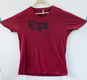 Camiseta Time Warp Records Serigrafiada Roja Cuello en V Talla M - Imagen 1 de 5