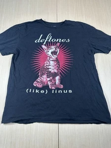 Deftones T-Shirt Unisex 2XL Navy Logo Like Linus Cat Graphic Crew Neck Pullover - Picture 1 of 5