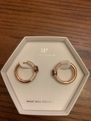 Bomb Party Earrings ER16619 Warm Summer Sunset July 2025 Ruby/Quartz On RG - Image 1 of 4