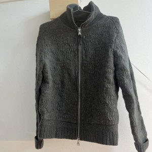 Louis Vuitton Grey Wool-Blend Zip High-Neck Cardigan M - Picture 1 of 5