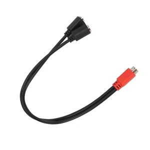 MINI DIN 6 Pin Male To 2 MINI DIN 6 Pin Female Cable Red Black Head MINI DIN New - Picture 1 of 22