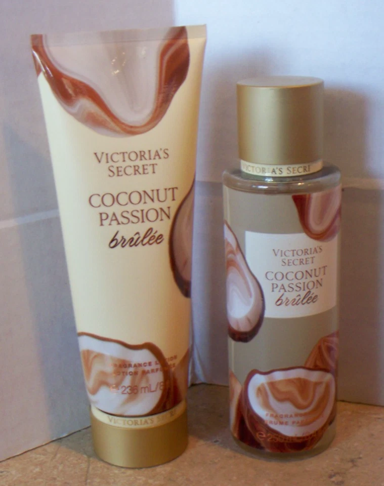 Victoria's Secret Coconut Passion Brulee Spray Body Mist & Body Lotion Set New - Image 1 of 1