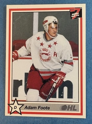 1990-91 7th Inning Sketch OHL #157 Adam Foote Soo Greyhounds NHL PREROOKIE - Image 1 of 2