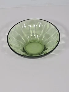 Vtg Hazel Atlas Avocado Green Bowl Teardrop Thumbprint Dip Dessert Candy Trinket - Picture 1 of 7