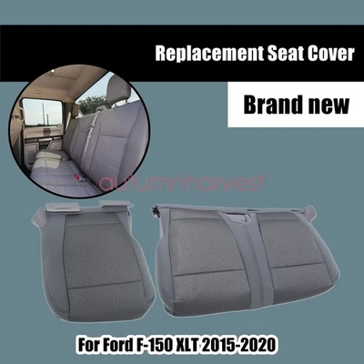 Cubierta de asiento de tela inferior gris para Ford F150 XLT 2015-2020 doble cabina trasera completa Foto 1 de 4