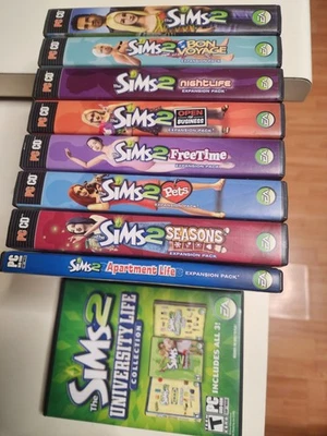 Sims 2 PC Games Plus 7 Expansions & University Life Includes Manuals - Image 1 of 4