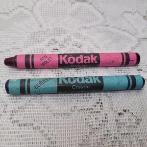 Vintage Kodak Crayons Cerulean & Red Violet, RoseArt, RARE 1990s - Picture 1 of 7