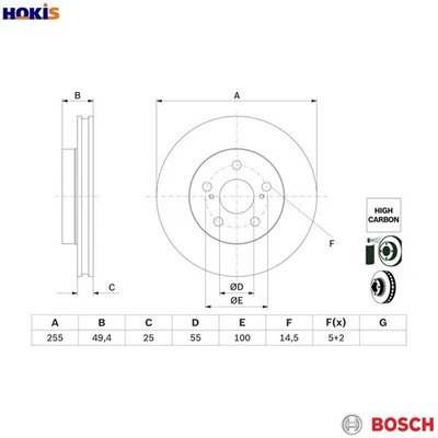 2x BRAKE DISC 0 986 479 F72 FOR TOYOTA PRIUS/PRIME/PHV 2ZR-FXE 1.8L 4cyl PRIUS - Image 1 of 4