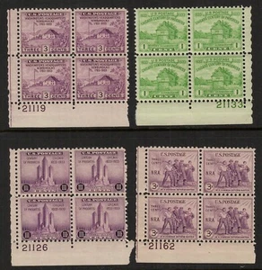 727, 728, 729, 732 Plate Blocks- Mint, original gum, never hinged-Free Shipping - Picture 1 of 1