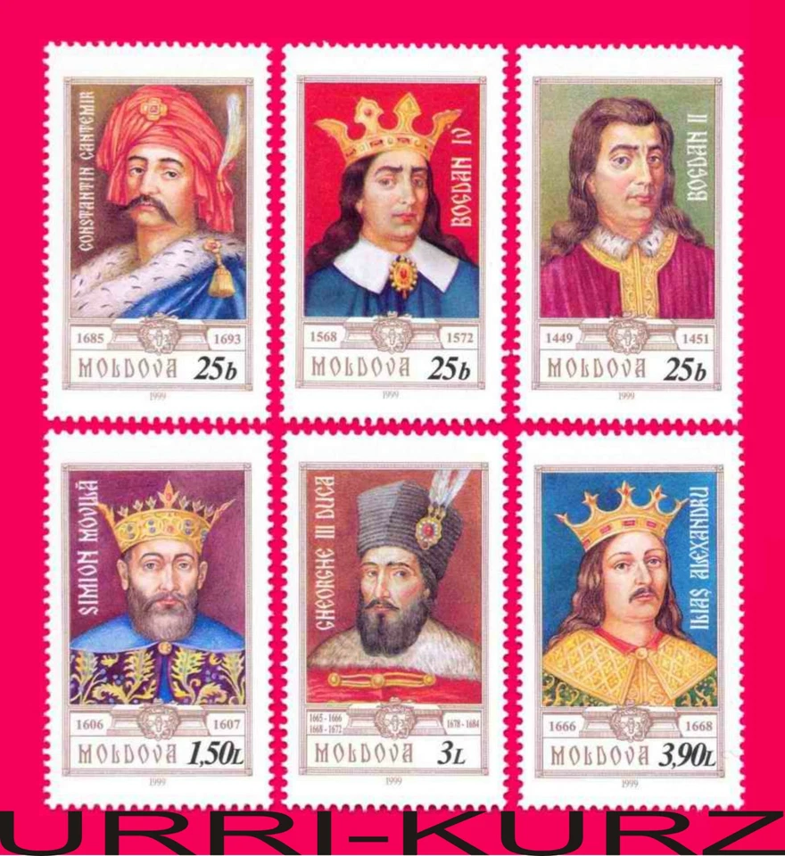 MOLDOVA 1999 Famous People Royalty Kings Princes Dukes Lords 6v Sc326-331 MNH - Image 1 of 1