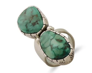 Navajo Handmade Ring 925 Silver Damele Tuquoise Artist Signed M Guerro C.80's - Picture 1 of 10