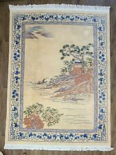  Decorative handwoven Art deco Chinese rug beautiful scenery size 8'7"×11'7"